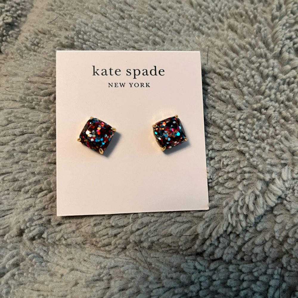 kate spade Glittering Square Stud Earrings - Multicolor